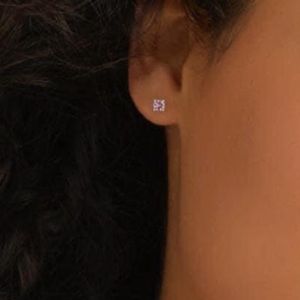 Tocara New Exclusive Nicole 4 mm Earrings Sterling Silver Pink Diami